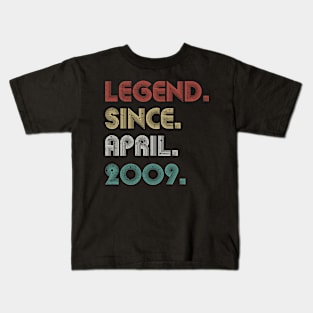 14 Years Old Vintage Legend Since April 2009 14th Kids T-Shirt